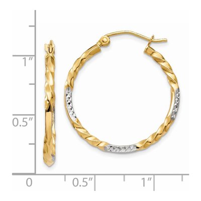 14K Yellow Gold 27mm Twisted Hoop Earrings – view 5