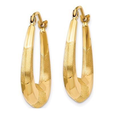 14K Yellow Gold 23mm Diamond-Cut Hoop Earrings – view 3