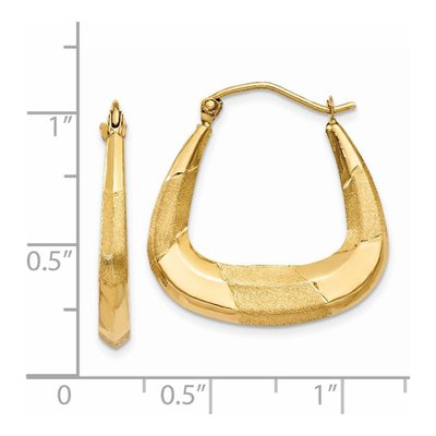 14K Yellow Gold 23mm Diamond-Cut Hoop Earrings – view 5