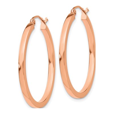 14K Rose Gold 30mm Square-Tube Hoop Earrings – view 3