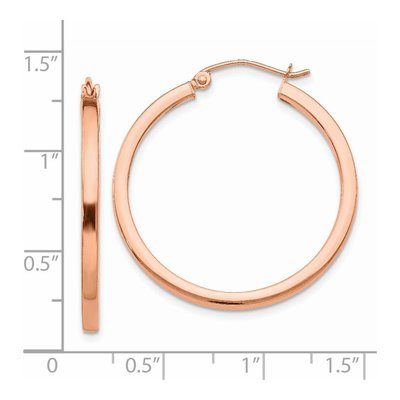 14K Rose Gold 30mm Square-Tube Hoop Earrings – view 5