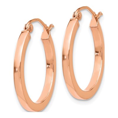 14K Rose Gold 20mm Square-Tube Hoop Earrings – view 3