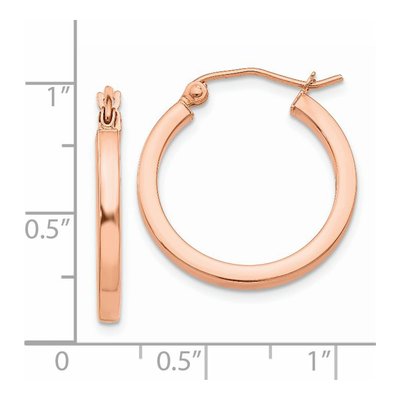 14K Rose Gold 20mm Square-Tube Hoop Earrings – view 5