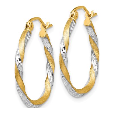 14K Yellow Gold 20mm Twisted Hoop Earrings – view 3