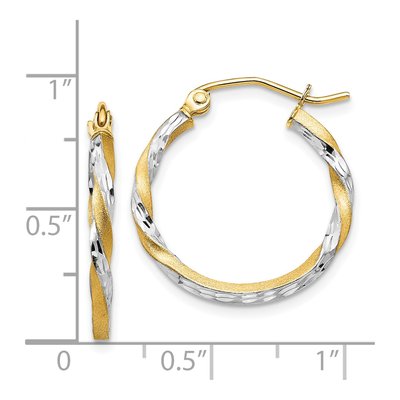 14K Yellow Gold 20mm Twisted Hoop Earrings – view 5