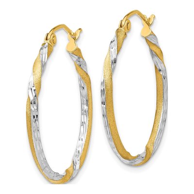 14K Yellow Gold 29mm Twisted Hoop Earrings – view 3