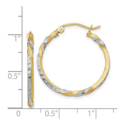 14K Yellow Gold 29mm Twisted Hoop Earrings – view 5