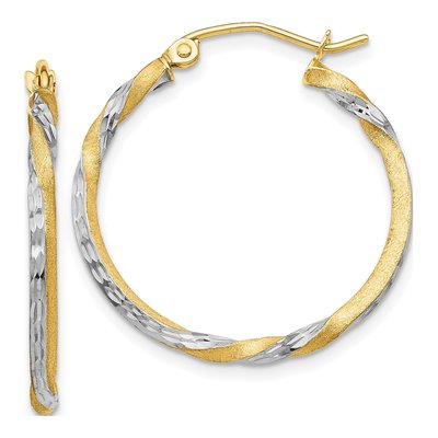 14K Yellow Gold 29mm Twisted Hoop Earrings