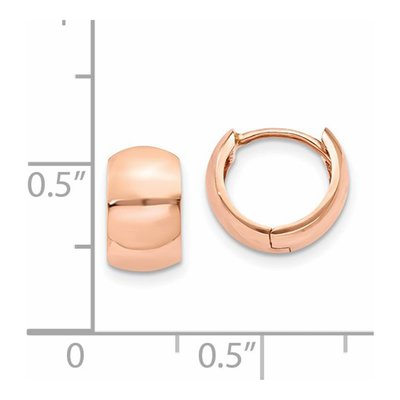 14K Rose Gold 9.75mm Round Huggie Hoop Earrings – view 4
