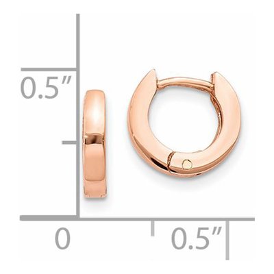 14K Rose Gold 9.5mm Huggie Hoop Earrings – view 5