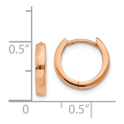 14K Rose Gold 11mm Huggie Hoop Earrings – view 5
