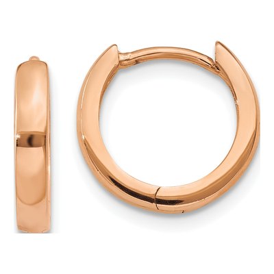 14K Rose Gold 11mm Huggie Hoop Earrings