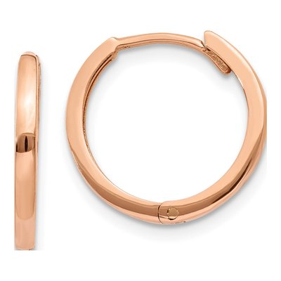 14K Rose Gold 13mm Small Huggie Hoop Earrings
