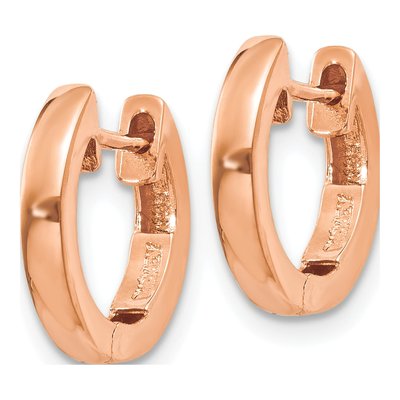 14K Rose Gold 13mm Huggie Hoop Earrings – view 3