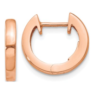 14K Rose Gold 13mm Huggie Hoop Earrings