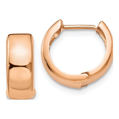 14K Rose Gold 12mm Huggie Hoop Earrings