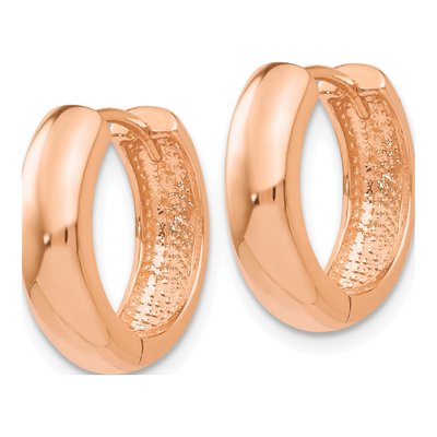 14K Rose Gold 15mm Huggie Hoop Earrings – view 2