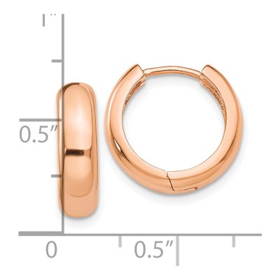 14K Rose Gold 15mm Huggie Hoop Earrings – view 4
