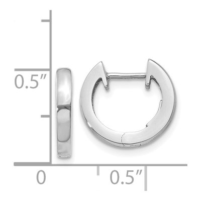 14K White Gold 13mm Huggie Hoop Earrings – view 5