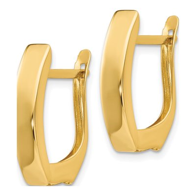 14K Yellow Gold Huggie Hoop Earrings – view 3