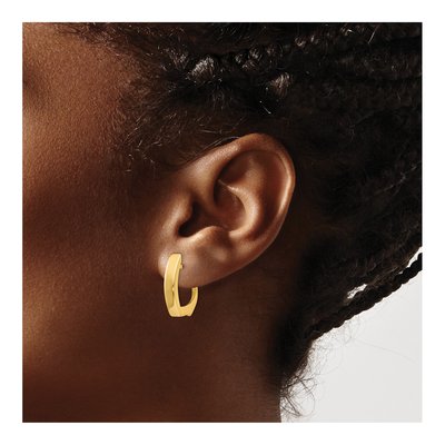 14K Yellow Gold Huggie Hoop Earrings – view 4