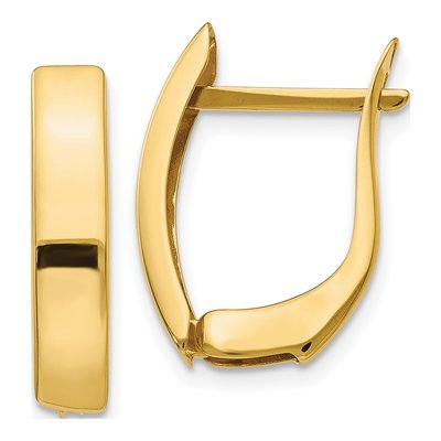 14K Yellow Gold Huggie Hoop Earrings