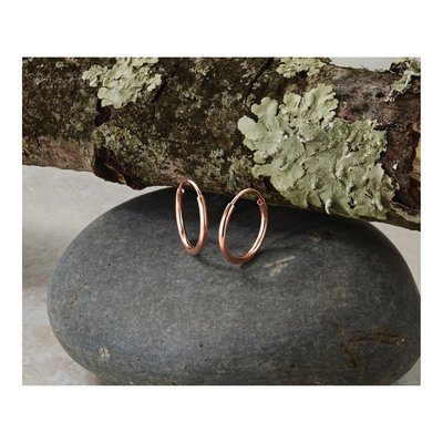 14K Rose Gold 14mm Endless Tube Hoop Earrings – view 6