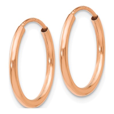 14K Rose Gold 16mm Endless Tube Hoop Earrings – view 3