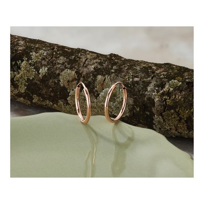 14K Rose Gold 16mm Endless Tube Hoop Earrings – view 6