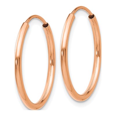 14K Rose Gold 18mm Endless Tube Hoop Earrings – view 3