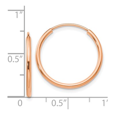 14K Rose Gold 18mm Endless Tube Hoop Earrings – view 5