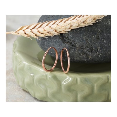 14K Rose Gold 18mm Endless Tube Hoop Earrings – view 6