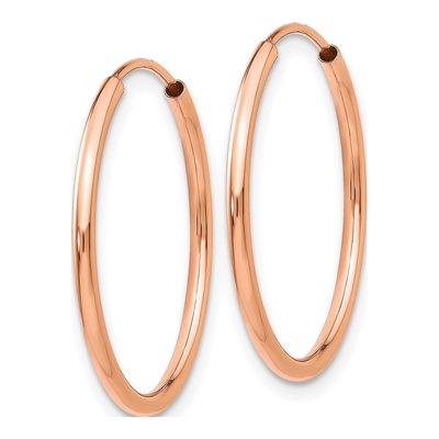 14K Rose Gold 20mm Endless Tube Hoop Earrings – view 3