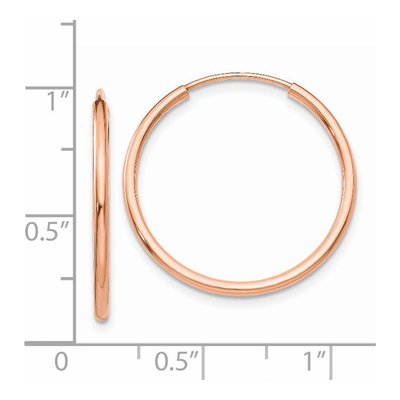 14K Rose Gold 20mm Endless Tube Hoop Earrings – view 5