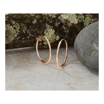 14K Rose Gold 20mm Endless Tube Hoop Earrings – view 6