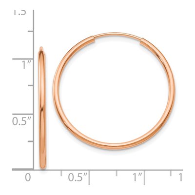 14K Rose Gold 25mm Endless Tube Hoop Earrings – view 5