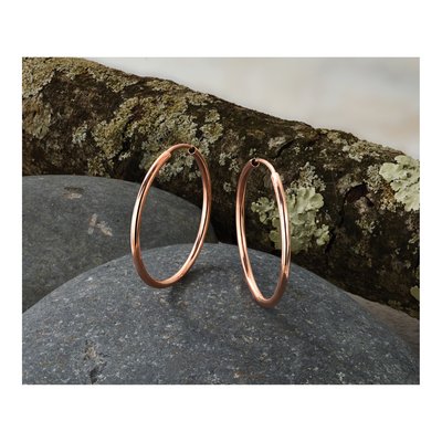 14K Rose Gold 25mm Endless Tube Hoop Earrings – view 6