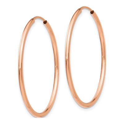 14K Rose Gold 30mm Endless Tube Hoop Earrings – view 3