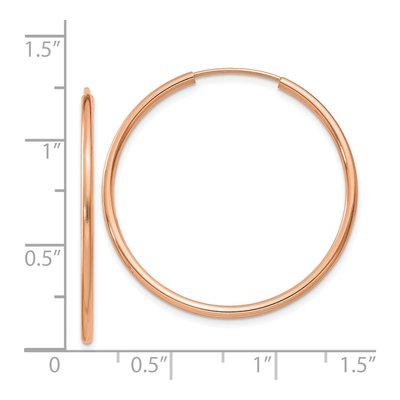 14K Rose Gold 30mm Endless Tube Hoop Earrings – view 5