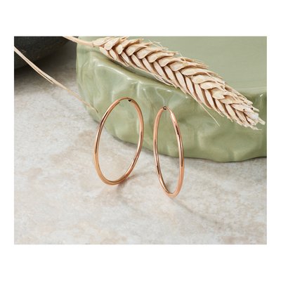 14K Rose Gold 30mm Endless Tube Hoop Earrings – view 6