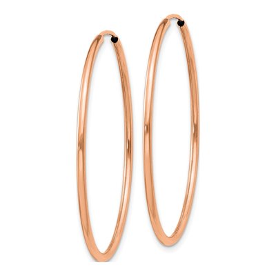 14K Rose Gold 40mm Endless Tube Hoop Earrings – view 3