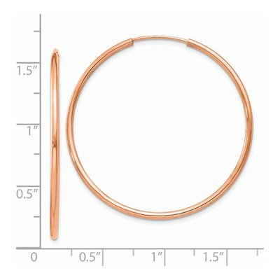 14K Rose Gold 40mm Endless Tube Hoop Earrings – view 5