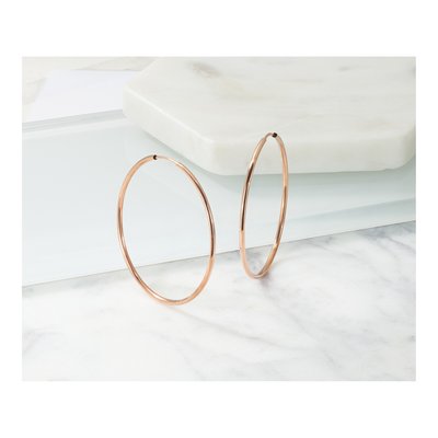 14K Rose Gold 40mm Endless Tube Hoop Earrings – view 6