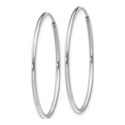 14K White Gold 30mm Endless Tube Hoop Earrings – view 3