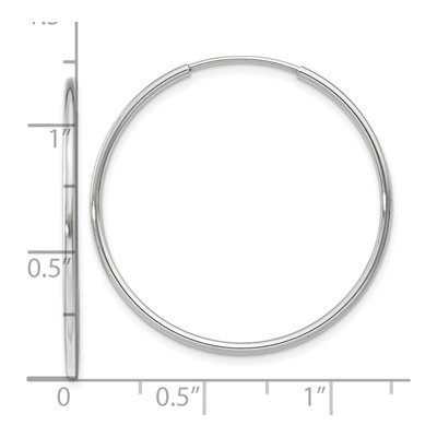 14K White Gold 30mm Endless Tube Hoop Earrings – view 5