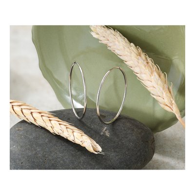14K White Gold 30mm Endless Tube Hoop Earrings – view 6