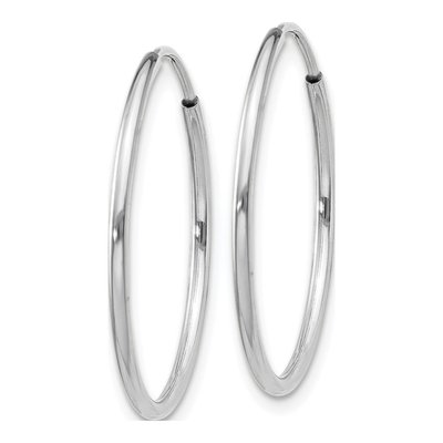 14K White Gold 25mm Endless Tube Hoop Earrings – view 3