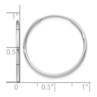 14K White Gold 25mm Endless Tube Hoop Earrings – view 5