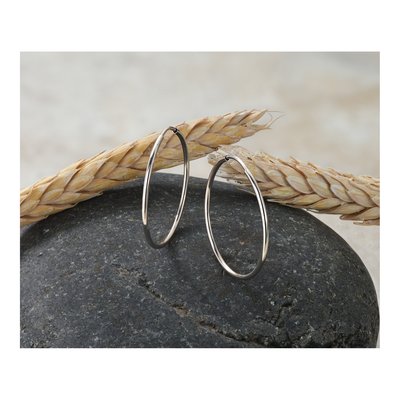 14K White Gold 25mm Endless Tube Hoop Earrings – view 6