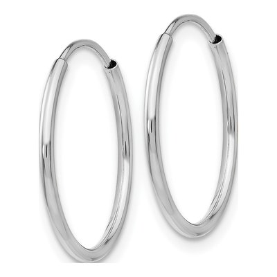14K White Gold 20mm Endless Tube Hoop Earrings – view 3